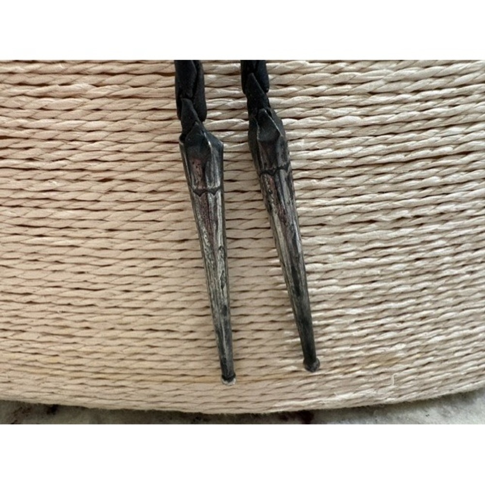 Vintage Southwestern Sterling Silver & 14K Gold Bloodstone Bolo Tie - Picture 4 of 6